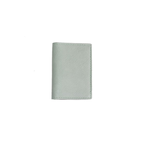 Porte-Cartes Vert Amande en Cuir