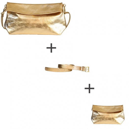 Pochette bandoulière Kaki + Pochette small Kaki + Ceinture Kaki Pochette bandoulière Kaki + Pochette small Kaki + Ceinture Kaki