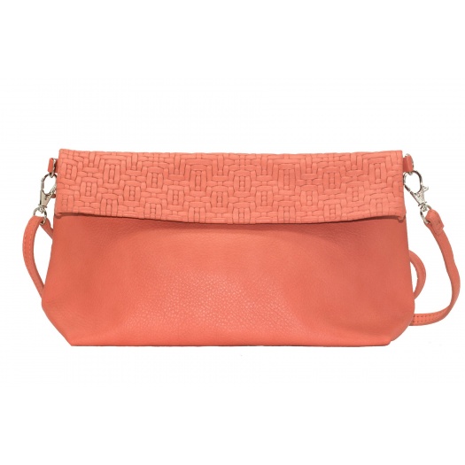Pochette Bandoulière Tressée Corail Pochette Bandoulière Tressée Corail