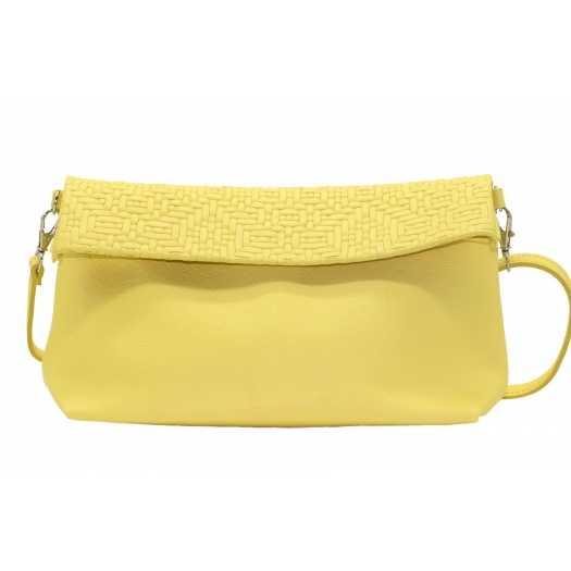 Pochette Bandoulière Tressée Jaune Iris Pochette Bandoulière Tressée Jaune Iris