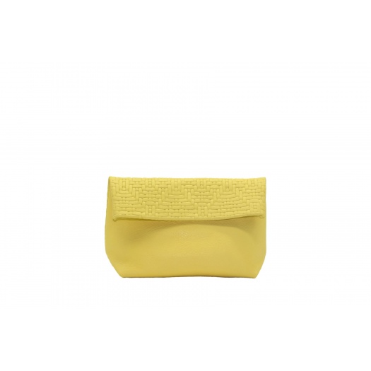 Pochette Medium Tressée Jaune Iris Pochette Medium Tressée Jaune Iris