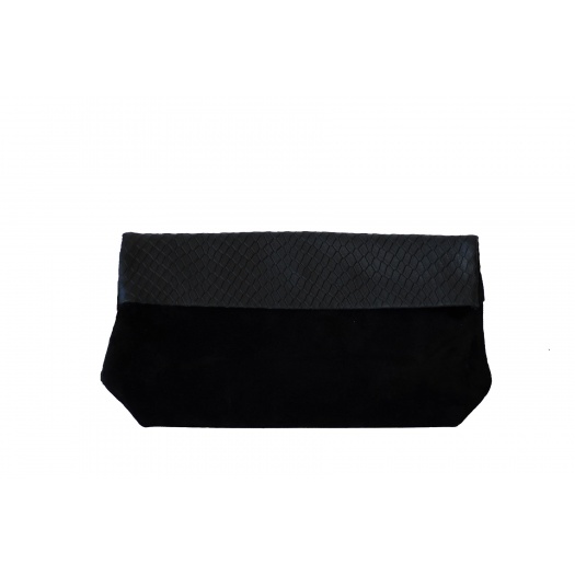 Pochette Large Velours Noir / Croco Pochette Large Velours Noir / Croco