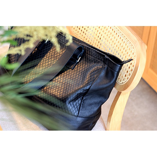 cabas noir cuir femme