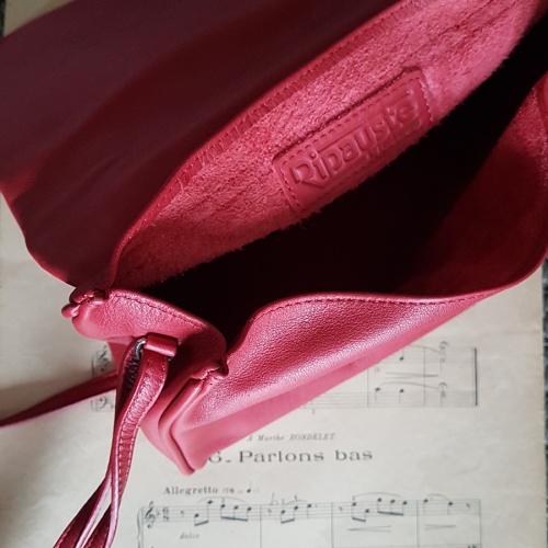 sac bandoulière cuir rouge