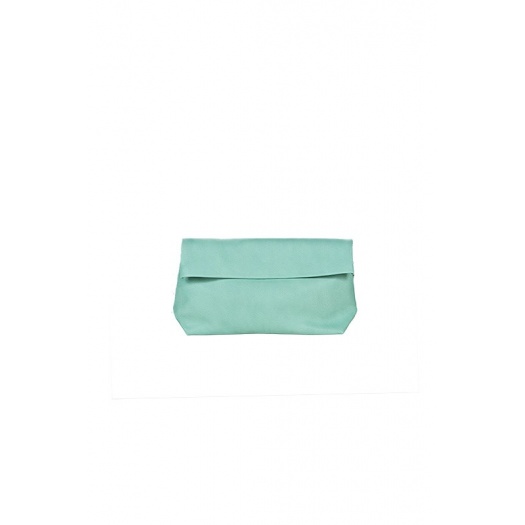 Pochette Medium Vert D'Eau Cuir Perforé Pochette Medium Vert D'Eau Cuir Perforé